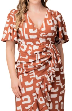 Alexandra Ruffle Faux Wrap Gown - Plus