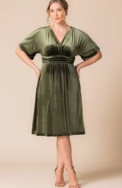 Angelic Velvet Midi Cocktail Dress - Plus
