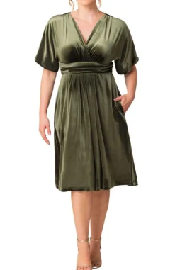 Angelic Velvet Midi Cocktail Dress - Plus