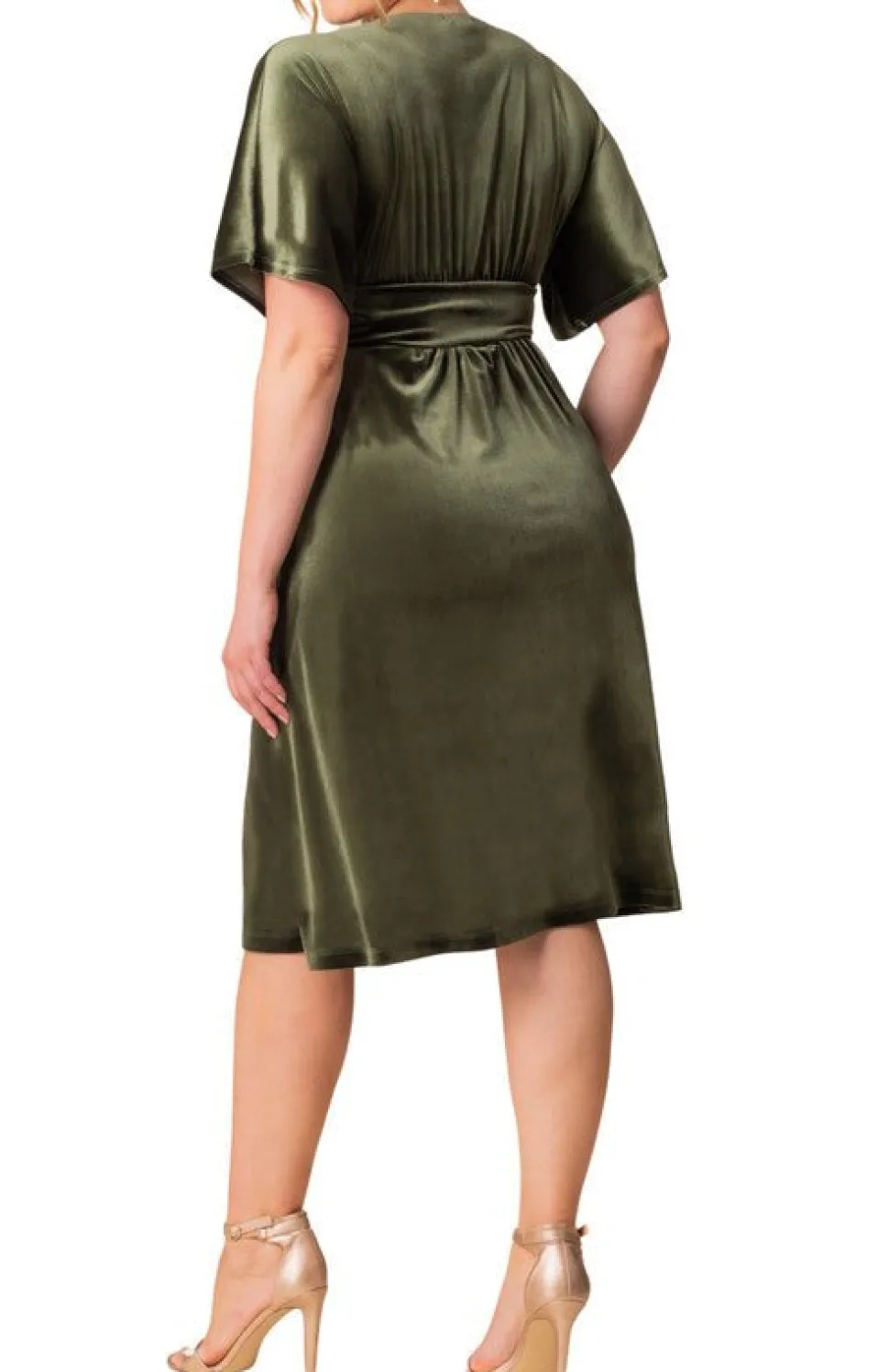 Angelic Velvet Midi Cocktail Dress - Plus