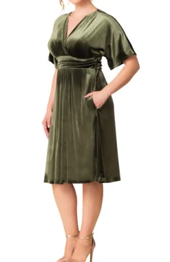 Angelic Velvet Midi Cocktail Dress - Plus