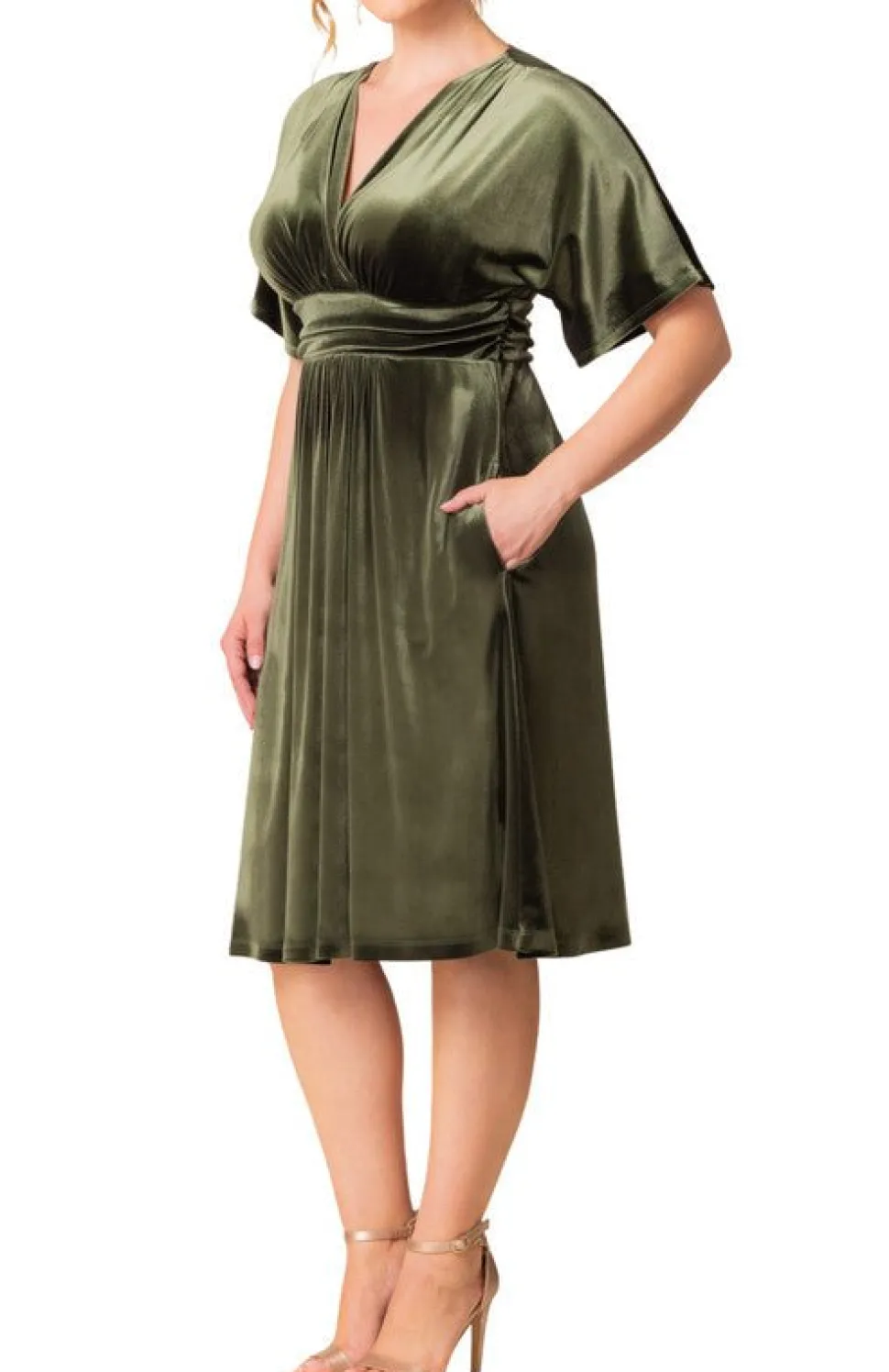 Angelic Velvet Midi Cocktail Dress - Plus