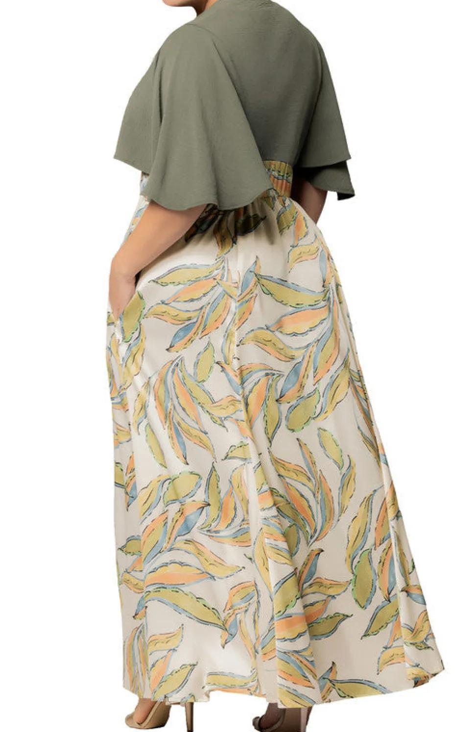 Artful Leaves Avisa A-Line Evening Gown - Plus
