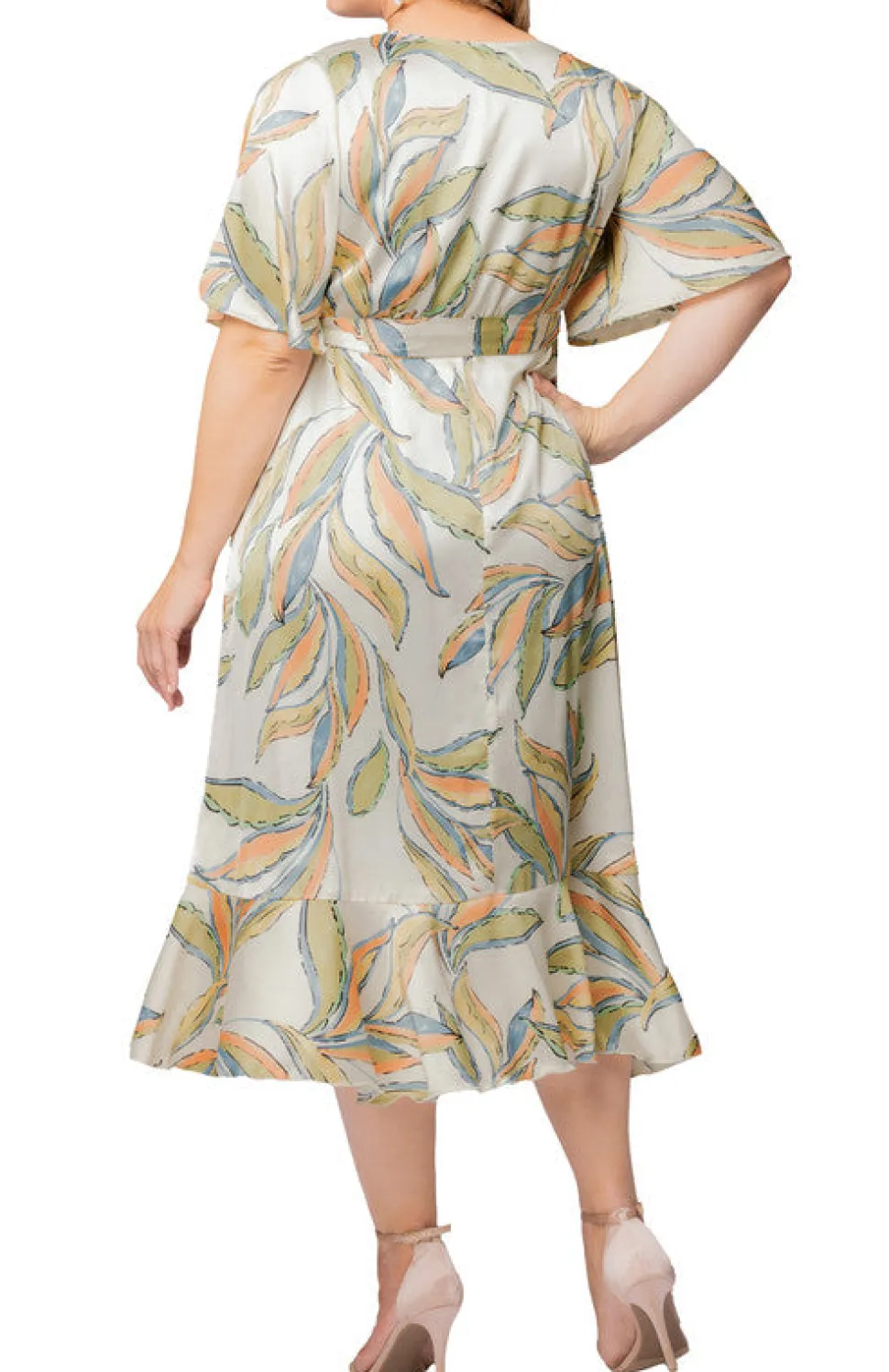 Artful Leaves Chloe Wrap Dress - Plus