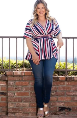 Boulevard Stripe Top - Plus
