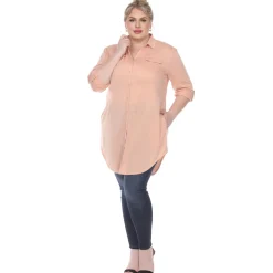 Button Down Stretchy Tunic - Plus