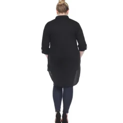 Button Down Stretchy Tunic - Plus