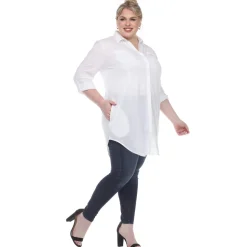Button Down Stretchy Tunic - Plus
