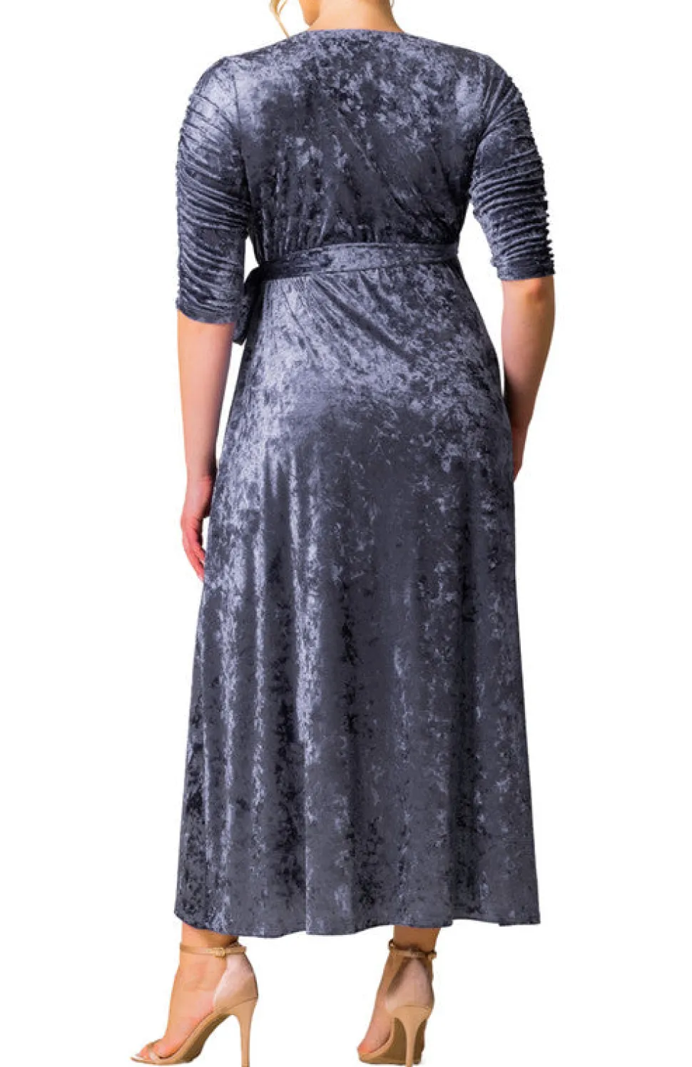 Cara Velvet Hi-Low Wrap Gown - Plus