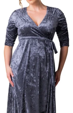 Cara Velvet Hi-Low Wrap Gown - Plus