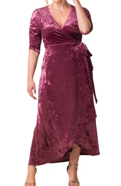 Cara Velvet Hi-Low Wrap Gown - Plus