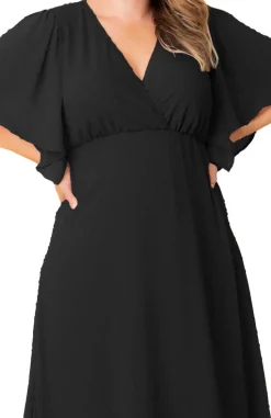 Carmella Flutter Sleeve Gown - Plus