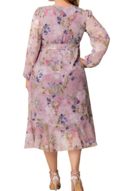 Clara Long Sleeve Wrap Dress - Plus