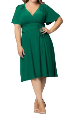 Clover Green Jemma Ruched Tie Dress - Plus