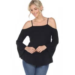 Cold Shoulder Ruffle Sleeve Top