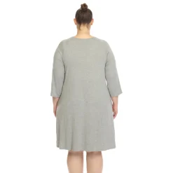Criss Cross Neckline Swing Midi Dress - Plus