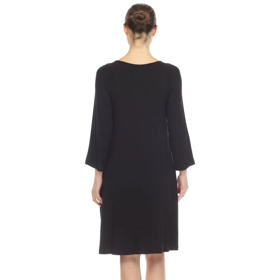 Criss Cross Neckline Swing Midi Dress