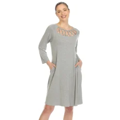 Criss Cross Neckline Swing Midi Dress