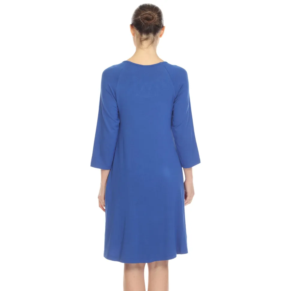 Criss Cross Neckline Swing Midi Dress