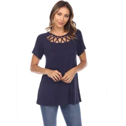 Crisscross Cutout Short Sleeve Top