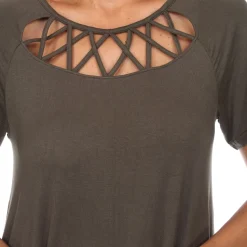 Crisscross Cutout Short Sleeve Top