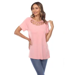 Crisscross Cutout Short Sleeve Top