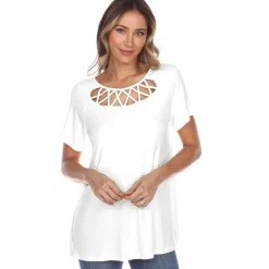 Crisscross Cutout Short Sleeve Top