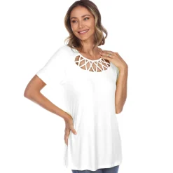 Crisscross Cutout Short Sleeve Top