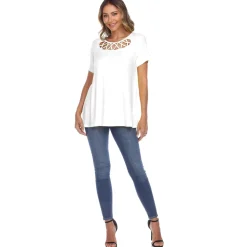Crisscross Cutout Short Sleeve Top