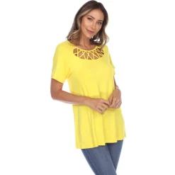 Crisscross Cutout Short Sleeve Top