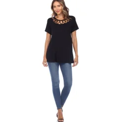 Crisscross Cutout Short Sleeve Top
