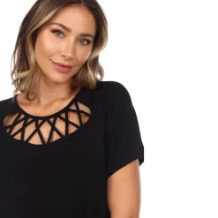 Crisscross Cutout Short Sleeve Top