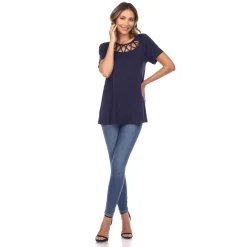 Crisscross Cutout Short Sleeve Top