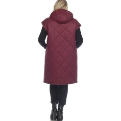 Diamond Quilted Hooded Puffer Vest - Plus