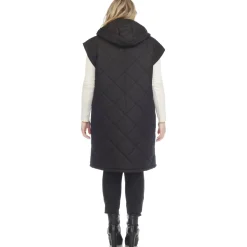 Diamond Quilted Hooded Puffer Vest - Plus
