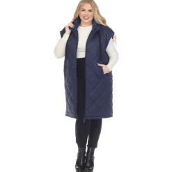 Diamond Quilted Hooded Puffer Vest - Plus