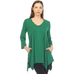 Empire Waist V-Neck Tunic Top