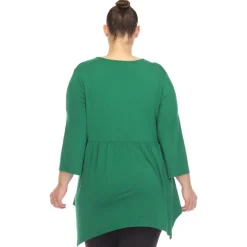 Empire Waist V-Neck Tunic Top - Plus