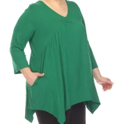 Empire Waist V-Neck Tunic Top - Plus