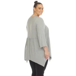 Empire Waist V-Neck Tunic Top - Plus