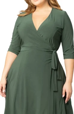 Essential Wrap Dress - Olive Green - Plus