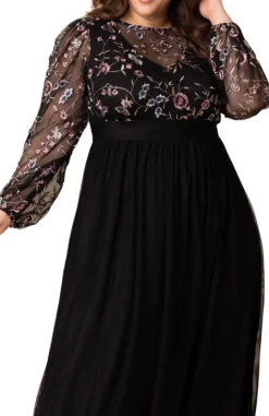 Eternal Embroidered Bodice Evening Gown - Plus