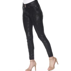 Faux Suede Snake Print Pants