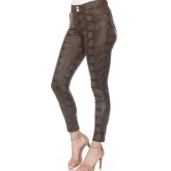Faux Suede Snake Print Pants