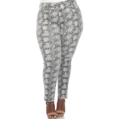 Faux Suede Snake Print Pants - Plus