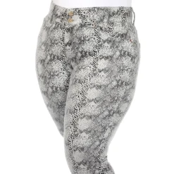 Faux Suede Snake Print Pants - Plus
