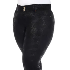 Faux Suede Snake Print Pants - Plus