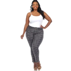 Faux Suede Snake Print Pants - Plus