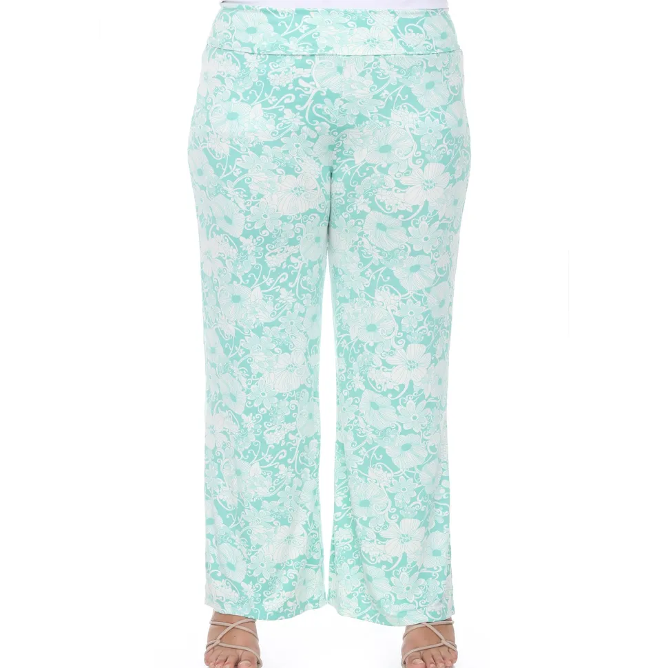 Floral Paisley Palazzo Pants - Plus