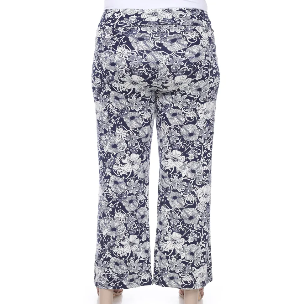 Floral Paisley Palazzo Pants - Plus
